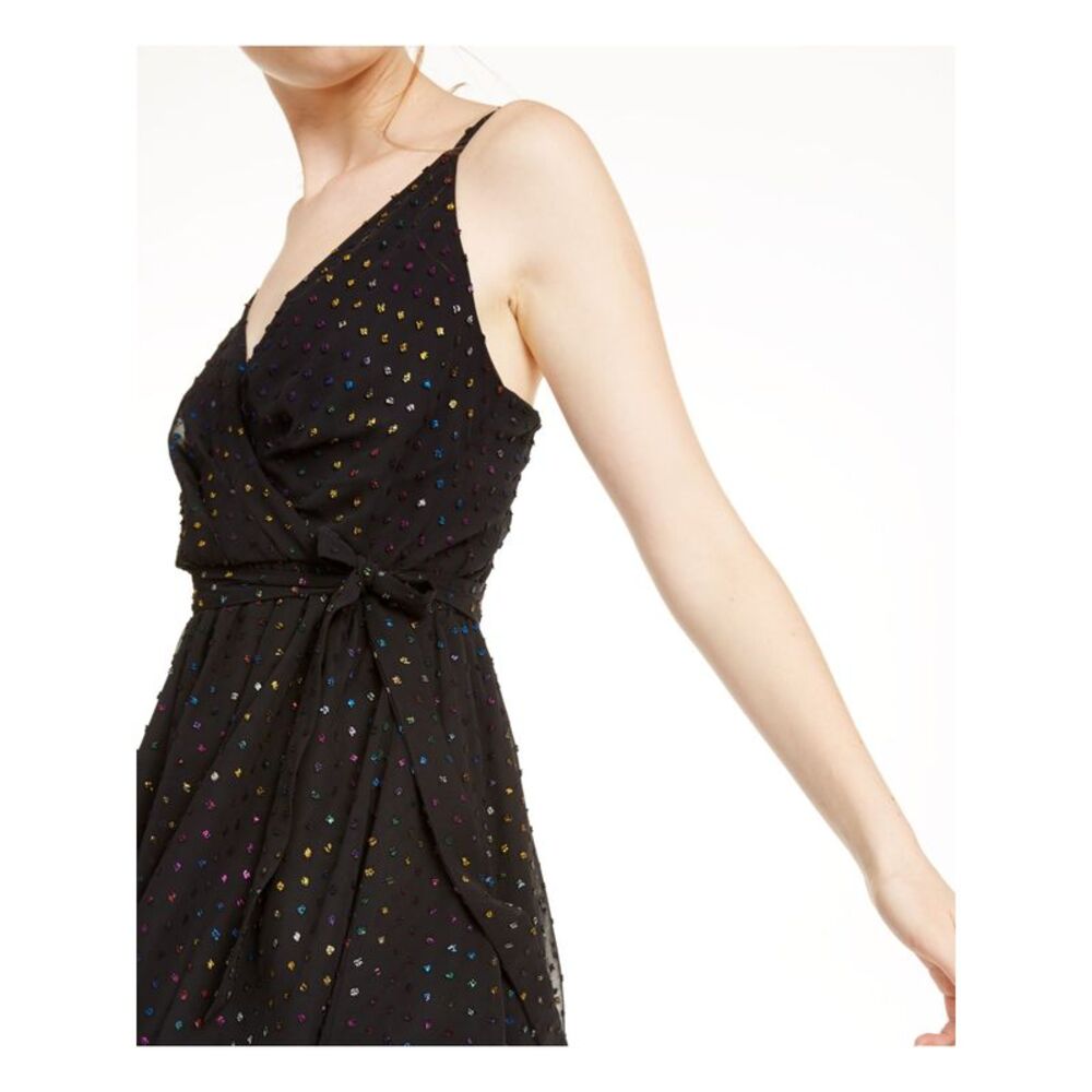 AS U WISH Womens Spaghetti Strap V Neck Micro Mini Evening Trapeze Dress - Picture 3 of 4